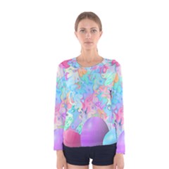 Eggs Happy Easter Rainbow Women s Long Sleeve Tee