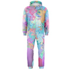 Eggs Happy Easter Rainbow Hooded Jumpsuit (men)  by HermanTelo