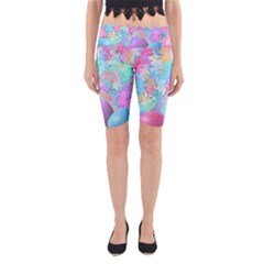 Eggs Happy Easter Rainbow Yoga Cropped Leggings