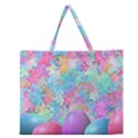 Eggs Happy Easter Rainbow Zipper Large Tote Bag View1