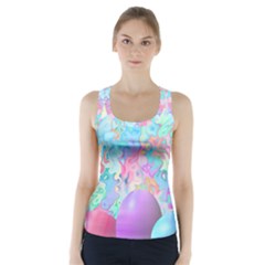 Eggs Happy Easter Rainbow Racer Back Sports Top