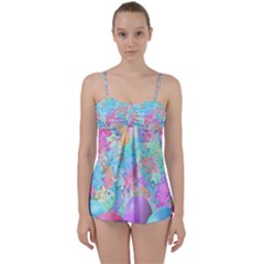 Eggs Happy Easter Rainbow Babydoll Tankini Set