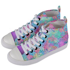 Eggs Happy Easter Rainbow Women s Mid-top Canvas Sneakers