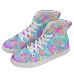 Eggs Happy Easter Rainbow Men s Hi-top Skate Sneakers by HermanTelo