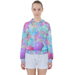 Eggs Happy Easter Rainbow Women s Tie Up Sweat