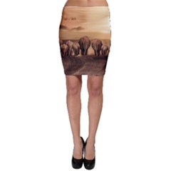 Elephant Dust Road Africa Savannah Bodycon Skirt