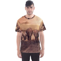 Elephant Dust Road Africa Savannah Men s Sports Mesh Tee