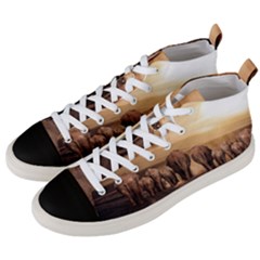 Elephant Dust Road Africa Savannah Men s Mid-top Canvas Sneakers by HermanTelo