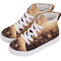 Elephant Dust Road Africa Savannah Kids  Hi-top Skate Sneakers by HermanTelo