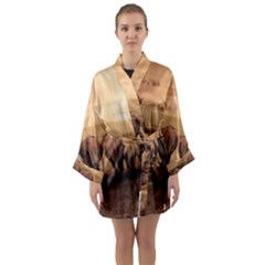 Elephant Dust Road Africa Savannah Long Sleeve Kimono Robe