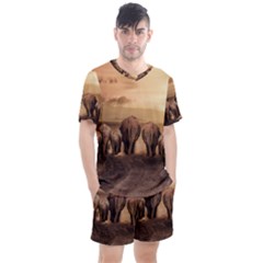 Elephant Dust Road Africa Savannah Men s Mesh Tee And Shorts Set