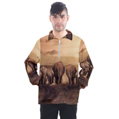 Elephant Dust Road Africa Savannah Men s Half Zip Pullover