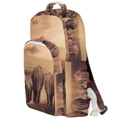 Elephant Dust Road Africa Savannah Double Compartment Backpack