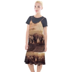 Elephant Dust Road Africa Savannah Camis Fishtail Dress