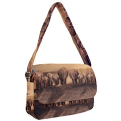 Elephant Dust Road Africa Savannah Courier Bag by HermanTelo