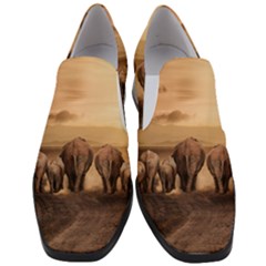 Elephant Dust Road Africa Savannah Slip On Heel Loafers by HermanTelo