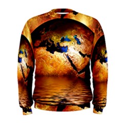 Earth Globe Water Fire Flame Men s Sweatshirt by HermanTelo