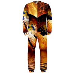 Earth Globe Water Fire Flame Onepiece Jumpsuit (men)  by HermanTelo