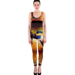 Earth Globe Water Fire Flame One Piece Catsuit by HermanTelo