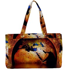 Earth Globe Water Fire Flame Canvas Work Bag