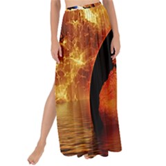 Earth Globe Water Fire Flame Maxi Chiffon Tie-up Sarong