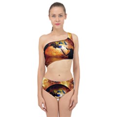 Earth Globe Water Fire Flame Spliced Up Two Piece Swimsuit by HermanTelo