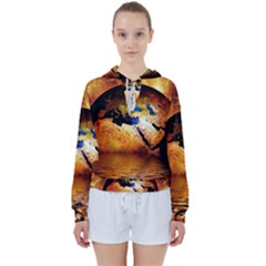 Earth Globe Water Fire Flame Women s Tie Up Sweat by HermanTelo