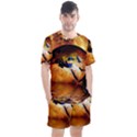 Earth Globe Water Fire Flame Men s Mesh Tee and Shorts Set View1