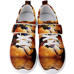 Earth Globe Water Fire Flame Men s Velcro Strap Shoes