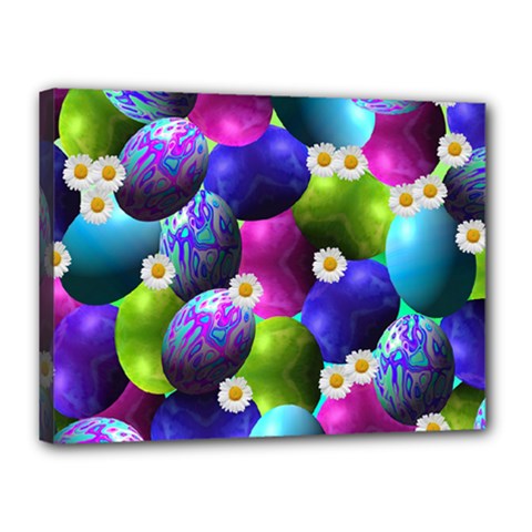 Eggs Happy Easter Canvas 16  X 12  (stretched) by HermanTelo