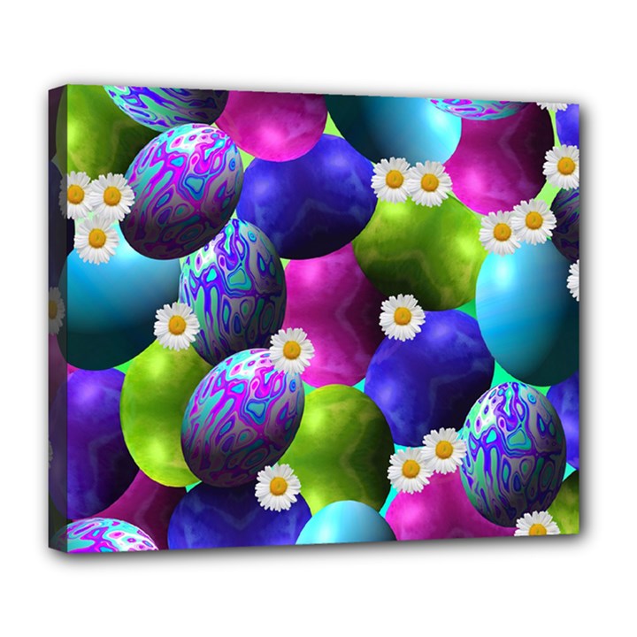 Eggs Happy Easter Deluxe Canvas 24  x 20  (Stretched)