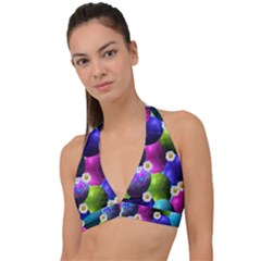 Eggs Happy Easter Halter Plunge Bikini Top