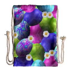 Eggs Happy Easter Drawstring Bag (large)