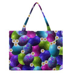 Eggs Happy Easter Zipper Medium Tote Bag