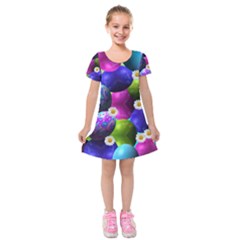 Eggs Happy Easter Kids  Short Sleeve Velvet Dress