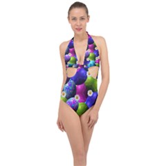 Eggs Happy Easter Halter Front Plunge Swimsuit by HermanTelo