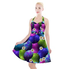 Eggs Happy Easter Halter Party Swing Dress 