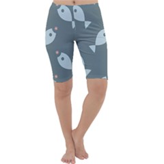 Fish Star Water Pattern Cropped Leggings 