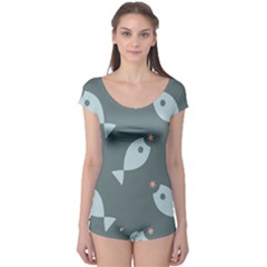 Fish Star Water Pattern Boyleg Leotard 