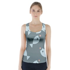 Fish Star Water Pattern Racer Back Sports Top