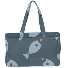 Fish Star Water Pattern Canvas Work Bag