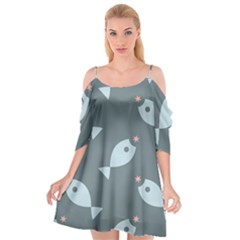 Fish Star Water Pattern Cutout Spaghetti Strap Chiffon Dress by HermanTelo