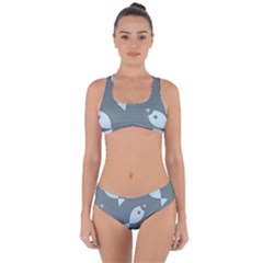 Fish Star Water Pattern Criss Cross Bikini Set by HermanTelo