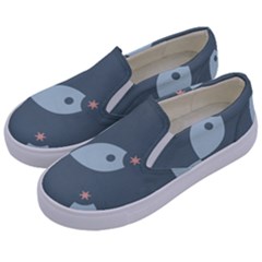 Fish Star Water Pattern Kids  Canvas Slip Ons by HermanTelo