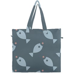 Fish Star Water Pattern Canvas Travel Bag