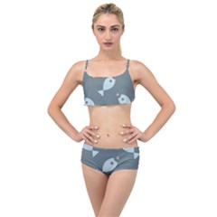 Fish Star Water Pattern Layered Top Bikini Set