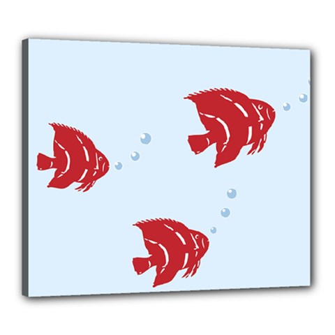 Fish Red Sea Water Swimming Canvas 24  X 20  (stretched)