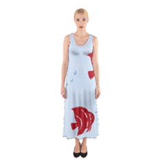 Fish Red Sea Water Swimming Sleeveless Maxi Dress by HermanTelo