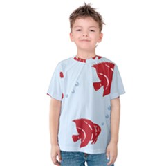 Fish Red Sea Water Swimming Kids  Cotton Tee