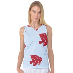 Fish Red Sea Water Swimming Women s Basketball Tank Top by HermanTelo